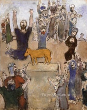 Religious Painting - The Hebrews adore the golden calf MC Jewish